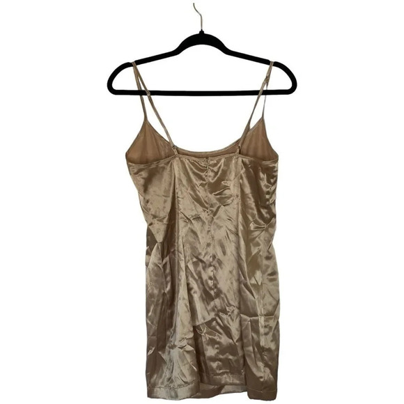 Vintage BETSEY JOHNSON Gold Satin Slip Size Medium 90s - Picture 2 of 6